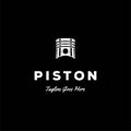 Vintage Retro Piston Car Automotive Workshop Garage Service Logo Design Vector