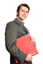 Yooung man hold worktops Royalty Free Stock Photo