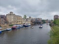 York city river Ouse boats summer York city centre England UK Royalty Free Stock Photo