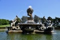 The Atlas Fountain and pond from 1850 at Castle Howard. York, England, UK. May 27, 2023.