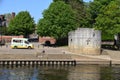 Ice Cream Van by the York City Wall on The River Ouse. York, England, UK. May 24, 2023. Royalty Free Stock Photo