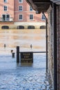 York Flooded streets after heavy rain Royalty Free Stock Photo