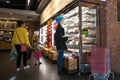 Interior of Pret a Manger cafe store shop with food on display