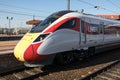 LNER Azuma train on a platform waiting to depart.