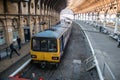 Pacer train on a platform at York Railway Station awaiting departure