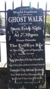 Sign for a Ghost Walk in York, Northern England