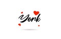 York handwritten city typography text with love heart