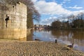 York historic English city with ducks on River Ouse and Lendal bridge Royalty Free Stock Photo