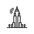 Black line icon for York, newyork and landmark