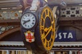 Interior view of the ancient clock in York train station