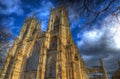 York Minster England historic cathedral and tourist attraction in colourful hdr Royalty Free Stock Photo