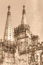 York Minster Spirelet Towers HDR sepia tone