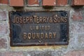 Iron Plaque on Waterfront House, Site of The former Joseph Terry and Sons confectionary factory.