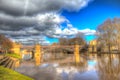 York UK River Ouse view towards Skeldergate Bridge