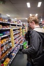 York, United Kingdom - 01/10/2018: A Young man shopping for snacks in the UK