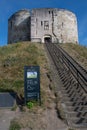 Looking up at Clifford Tower