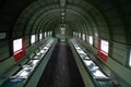 Yorkshire Air Museum, Elvington, York, UK, 21/10/2019. Inside a Douglas DC3 Dakota troop transport.