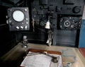 Yorkshire Air Museum, Elvington, York, UK, 21/10/2019. Navigator position in british bomber.