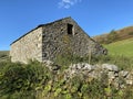 Yorkshire Dales stone barn in, Halton Gill, Skipton, UK Royalty Free Stock Photo