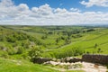 Yorkshire Dales view from Malham Cove UK Royalty Free Stock Photo