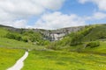 Yorkshire Dales visitor attraction Malham Cove in summer Royalty Free Stock Photo