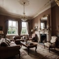 Yorkshire England Interior of a large country manor house or stately home in Yorkshire