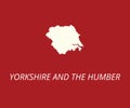 Yorkshire and the Humber map Royalty Free Stock Photo