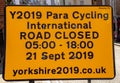 Yorkshire Para-Cycling International Competition in Beverley, road closures