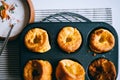 Yorkshire puddings with fish filling Royalty Free Stock Photo