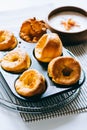 Yorkshire puddings with fish filling Royalty Free Stock Photo