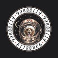 Yorkshire Terrier astrodog portrait. Cute space dog. Vector illustration