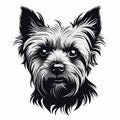 Laser Cut Yorkshire Terrier Face Vector Illustration