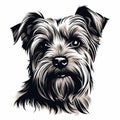 Yorkshire Terrier Dog Head Vector - High-contrast Realism Illustration