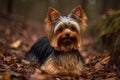 Yorkshire Terrier Portrait Outside, Generative AI