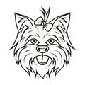 Yorkshire terrier. Vector illustration of a sketch cute puppy. Beautiful domestic dog