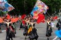 YOSAKOI Soran Festival. Powerful dance performances parade in Odori Park, Sapporo City.