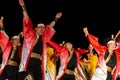 YOSAKOI Soran Festival. Powerful dance performances parade in Odori Park, Sapporo City.