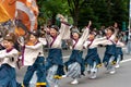 YOSAKOI Soran Festival. Powerful dance performances parade in Odori Park, Sapporo City.