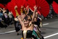 YOSAKOI Soran Festival. Powerful dance performances parade in Odori Park, Sapporo City.