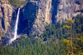 Yosemite Bridalveil fall waterfall at National Park Royalty Free Stock Photo