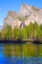 Yosemite Bridalveil fall waterfall at National Park Royalty Free Stock Photo