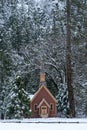 Yosemite chapel winter Royalty Free Stock Photo