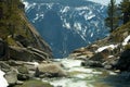 River at top of Yosemite Falls Royalty Free Stock Photo