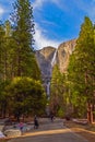 Yosemite Falls Waterfall and Landscape Scene