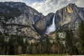 Yosemite Falls full of spring snowmelt water, Yosemite National Park, California