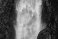 Black and White Details of Yosemite Fall in Yosemite National Park, California Royalty Free Stock Photo