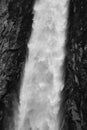 Black and White Details of Yosemite Fall in Yosemite National Park, California Royalty Free Stock Photo