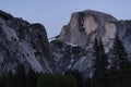 Yosemite Half Dome as seen from Yosemite Valley at dusk, California Royalty Free Stock Photo