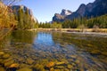 Yosemite Merced River el Capitan and Half Dome Royalty Free Stock Photo