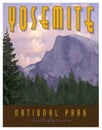 Yosemite National Park Art Poster Print